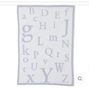 Barefoot Dreams CozyChic ABC Blanket - Ocean/Cream